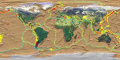 Tectonic plate boundaries, NASA